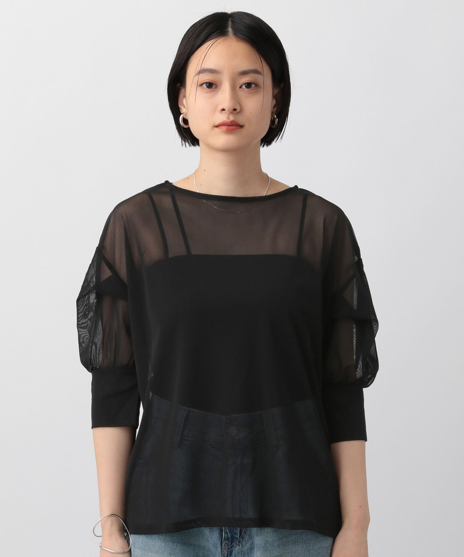 A part by 「チュールパフプルオーバー_半袖」|Tシャツ・カットソー|