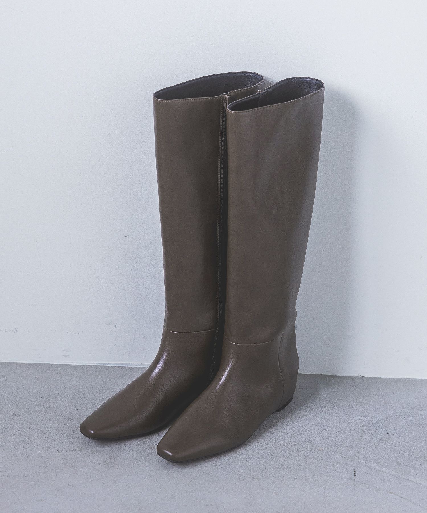 A part by 「インヒールナローロングブーツ」|ロングブーツ|ブラウン