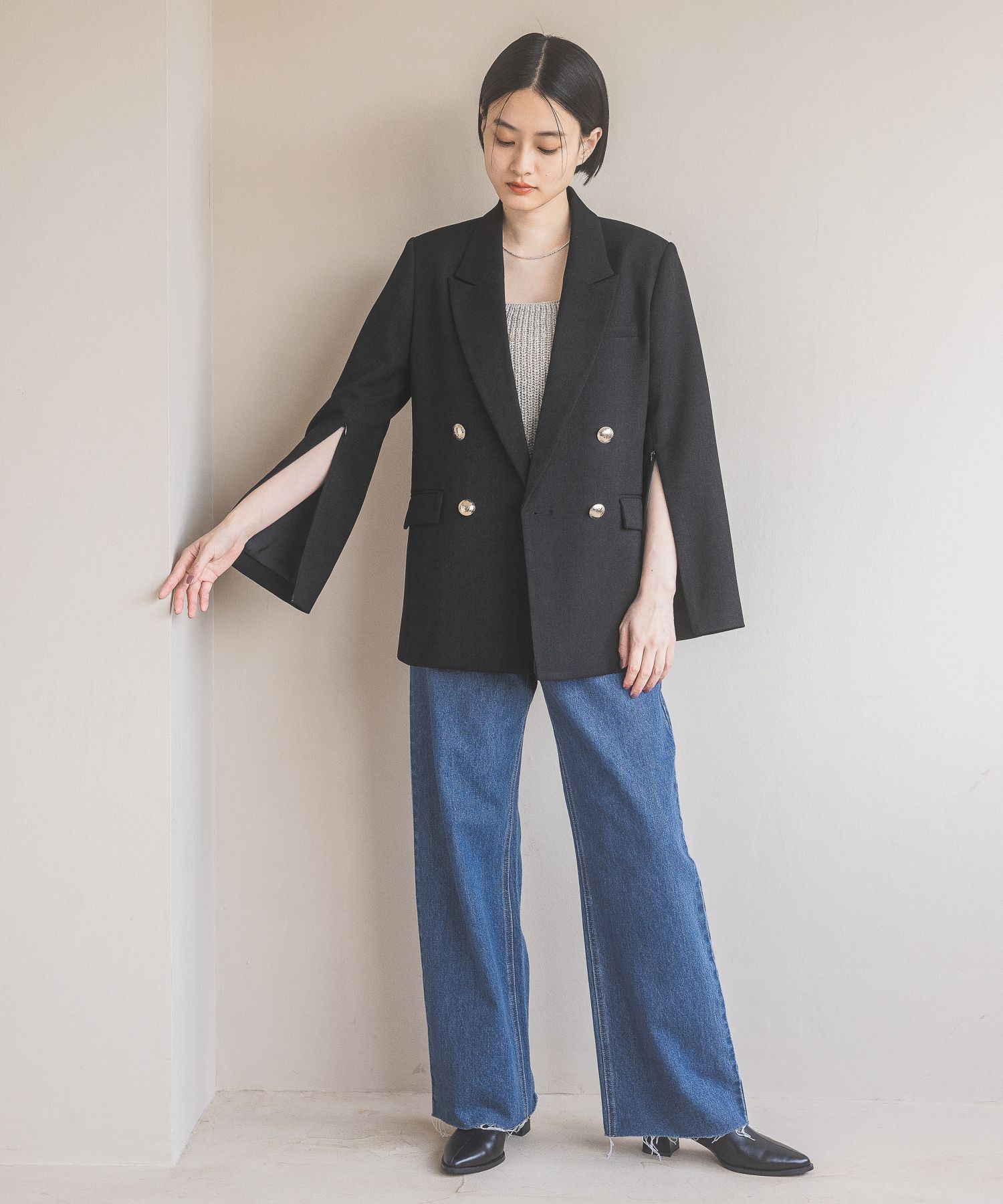 A part by 「【セットアップ対応】Ｗテーラードスリットジャケット」|テーラードジャケット|
