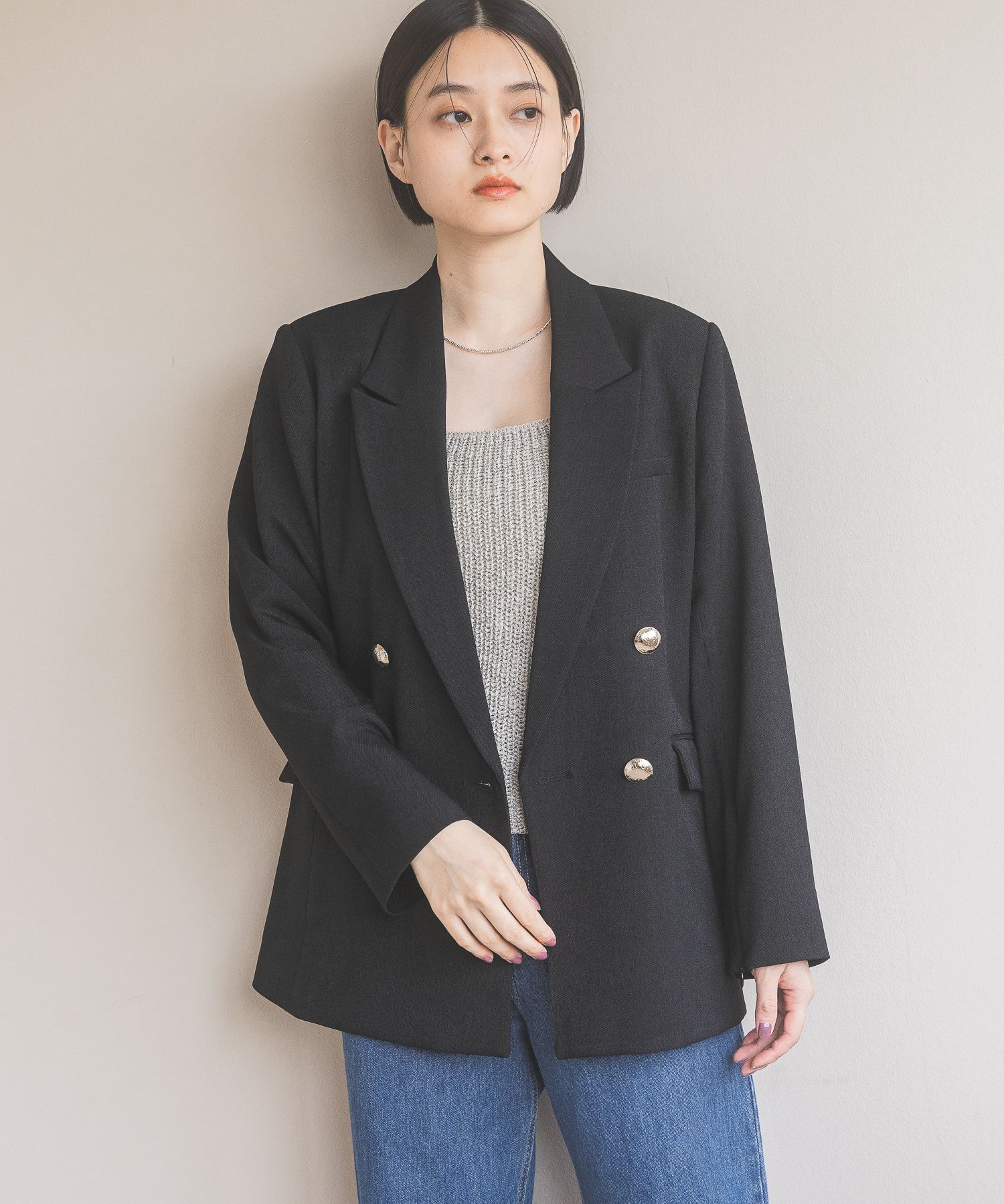 A part by 「【セットアップ対応】Ｗテーラードスリットジャケット」|テーラードジャケット|