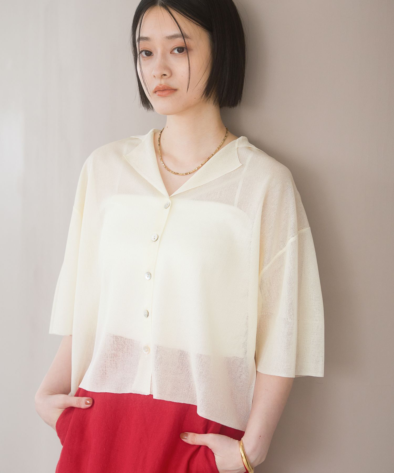 A part by 「シアーカイキンニットカーディガン」|ニット・セーター|ナチュラル