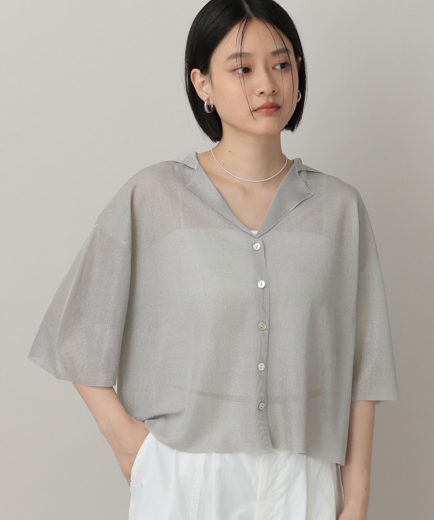 A part by 「シアーカイキンニットカーディガン」|ニット・セーター|ライトグレー