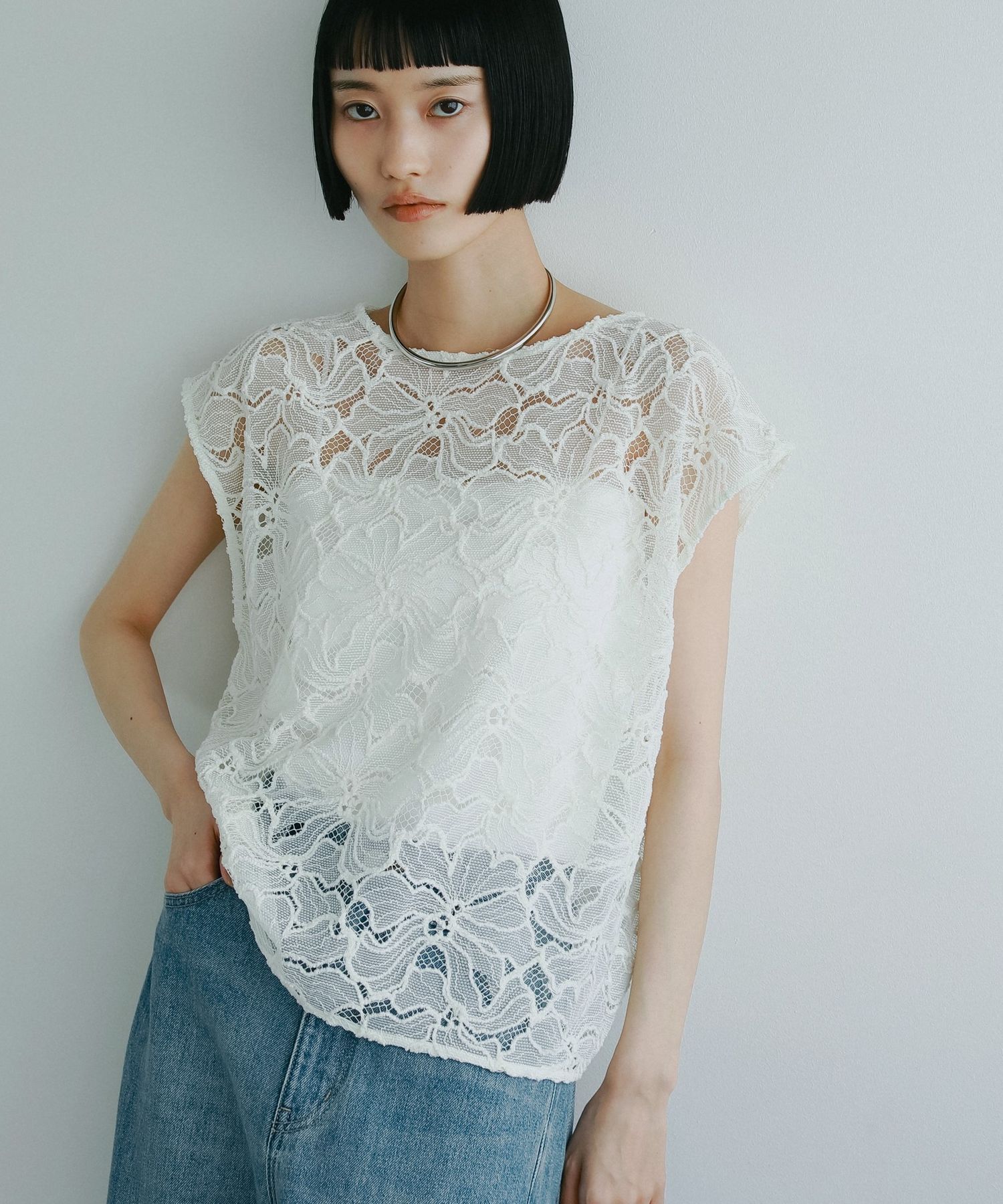 A part by 「モールレースプルオーバーフレンチスリーブ」|シャツ・ブラウス|オフホワイト