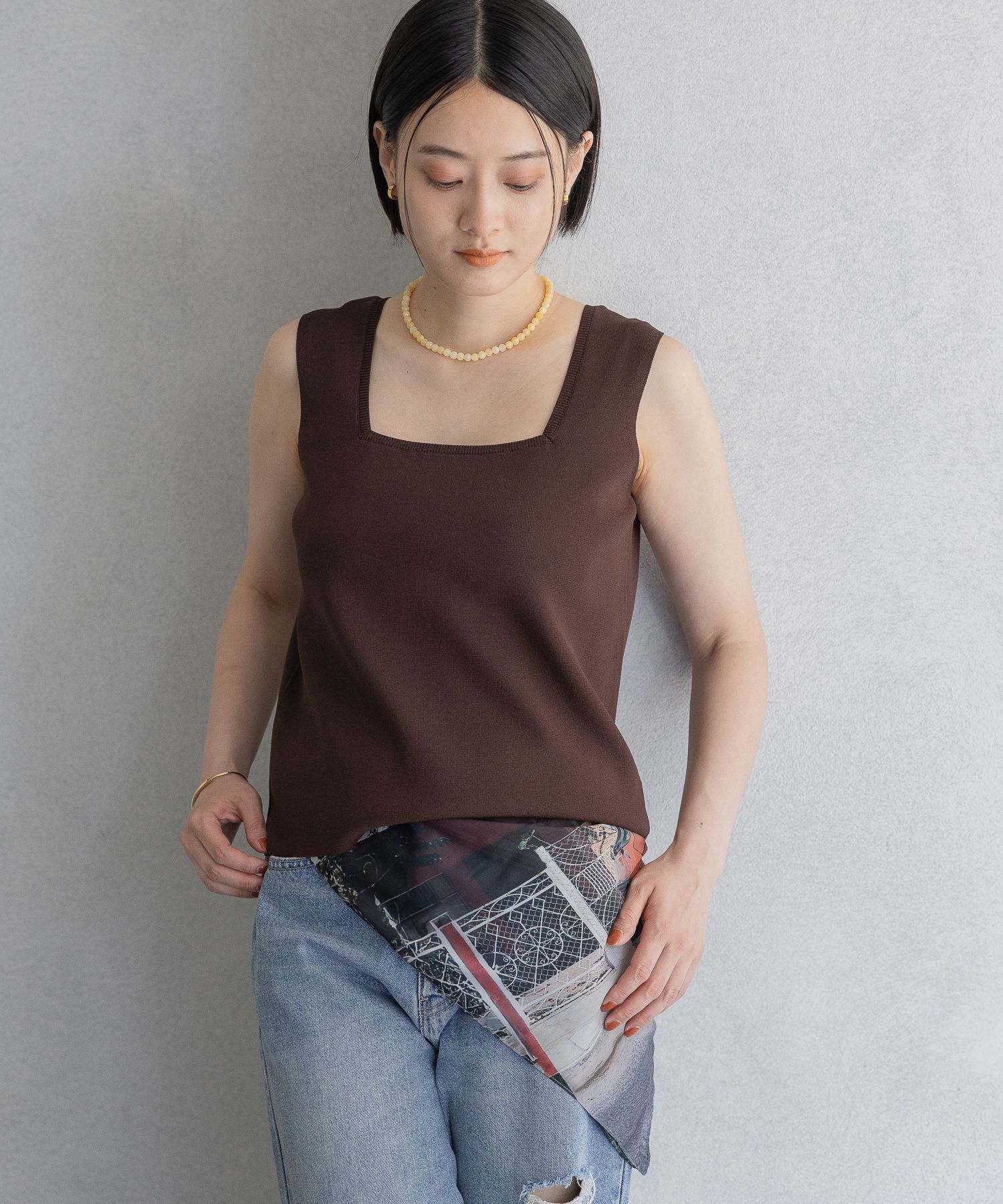 A part by 「FROZZEE2WAYタンクトップ」|ニット・セーター|ブラウン