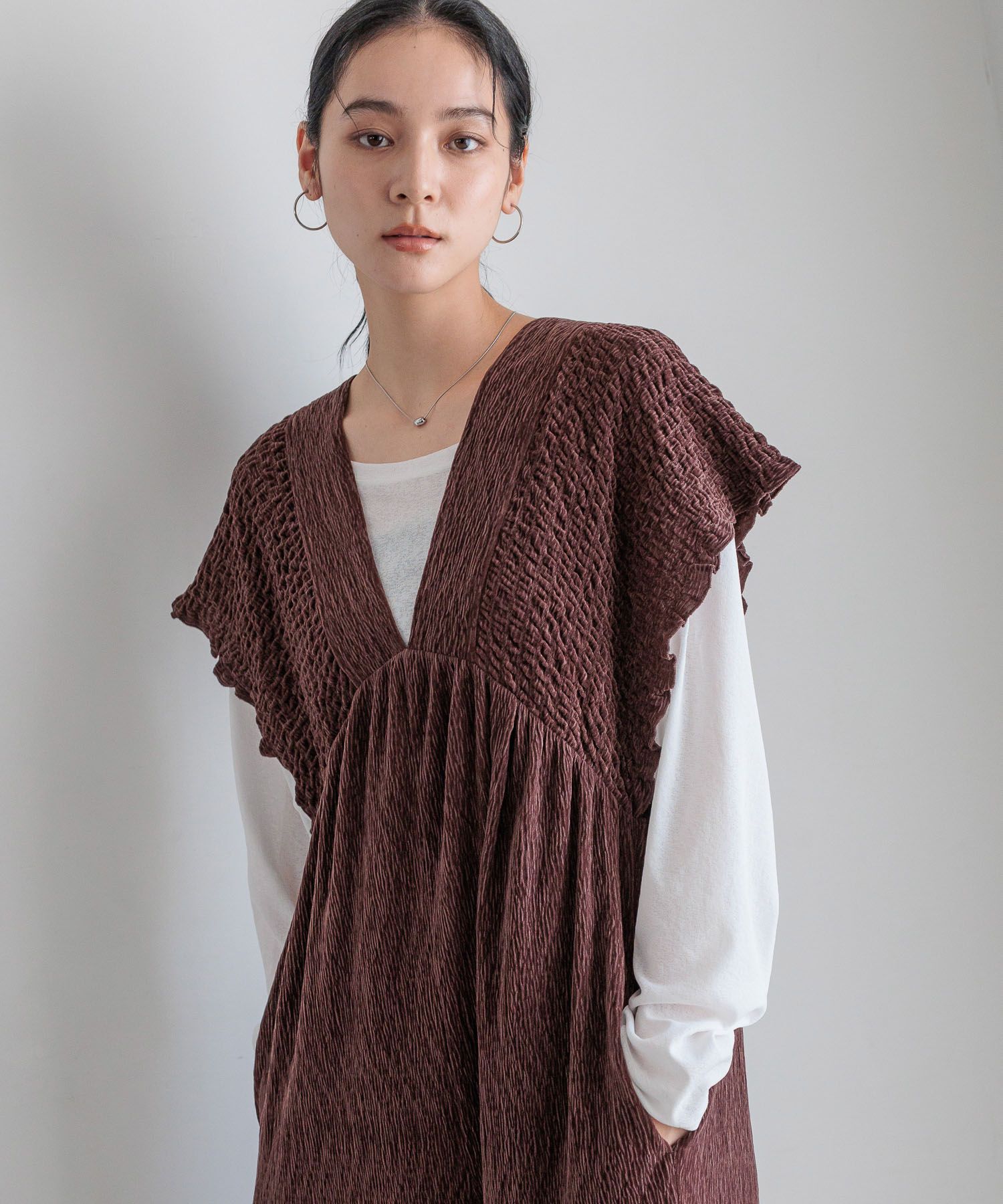 LOWRYS FARM「シャーリングベロアサロペ」|ワンピース|