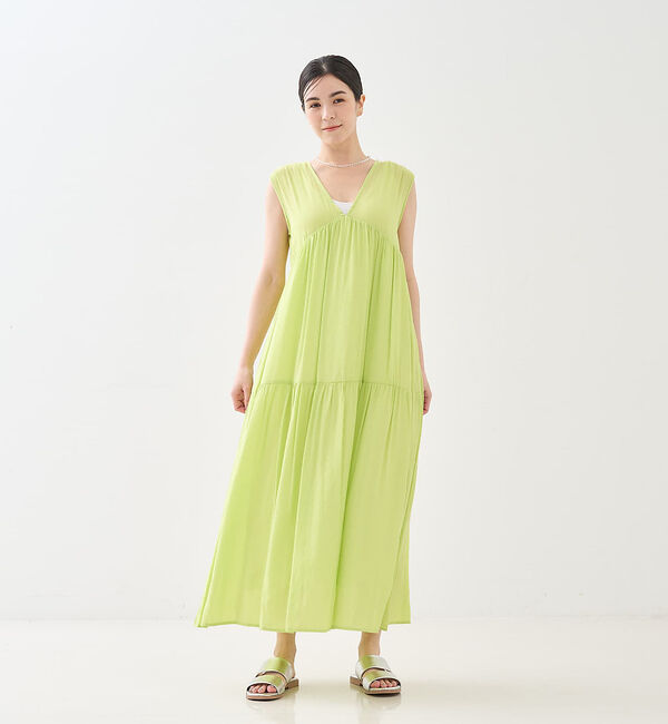 collex「【WEB限定】シアーメランジワンピース」|ワンピース|ライム