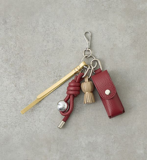 collex「【別注】リップケース付レザーチャーム」|チャーム・キーホルダー|ボルドー