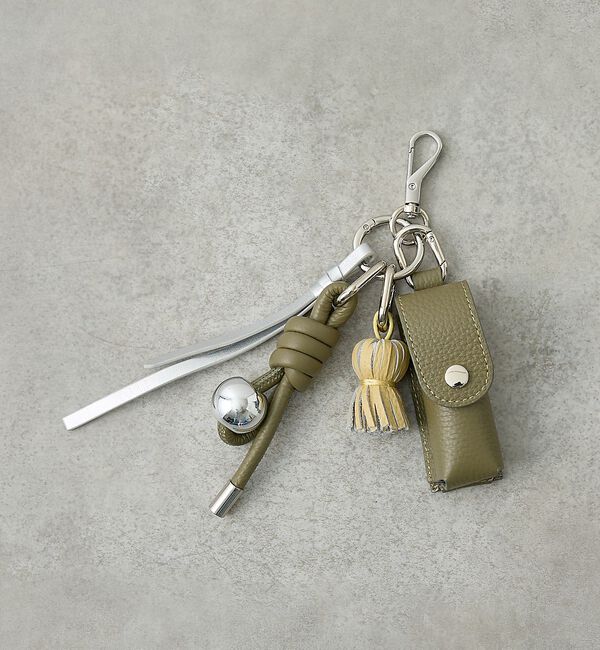 collex「【別注】リップケース付レザーチャーム」|チャーム・キーホルダー|カーキ