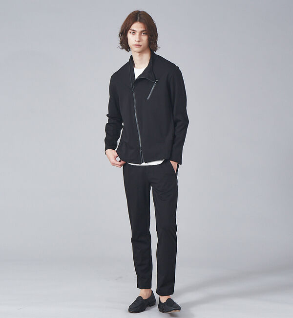 ABAHOUSE「ジャージー セミダブル ライダース ブルゾン」|ライダースジャケット|