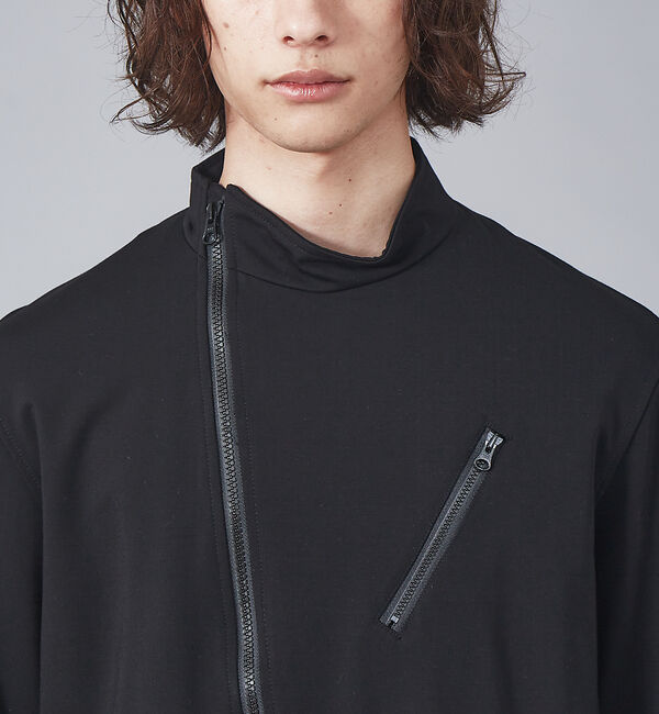 ABAHOUSE「ジャージー セミダブル ライダース ブルゾン」|ライダースジャケット|