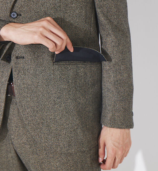 ABAHOUSE「【セットアップ対応/FLEX JACKET】オーロラツイード ストレッチ ジャケ」|テーラードジャケット|