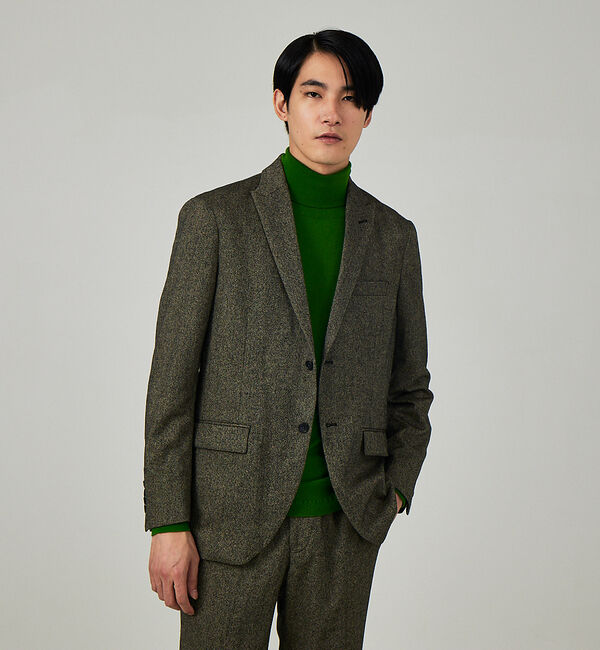 ABAHOUSE「【セットアップ対応/FLEX JACKET】オーロラツイード ストレッチ ジャケ」|テーラードジャケット|ブラウン