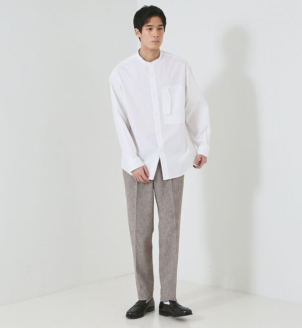 ABAHOUSE「【FLEX PANTS】サマー ミックス ツイードライク パンツ」|スラックス|