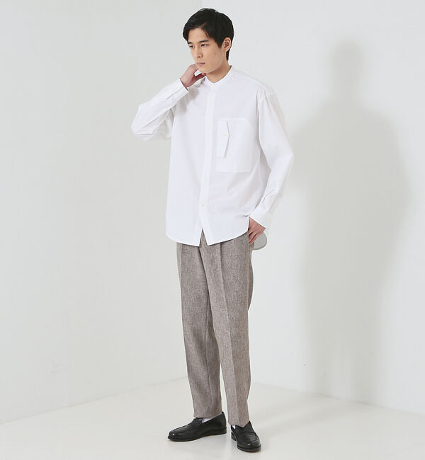 ABAHOUSE「【FLEX PANTS】サマー ミックス ツイードライク パンツ」|スラックス|