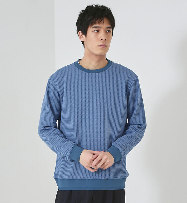 ABAHOUSE「クォーターゲージ ストライプコード プルオーバー ニット」|ニット・セーター|