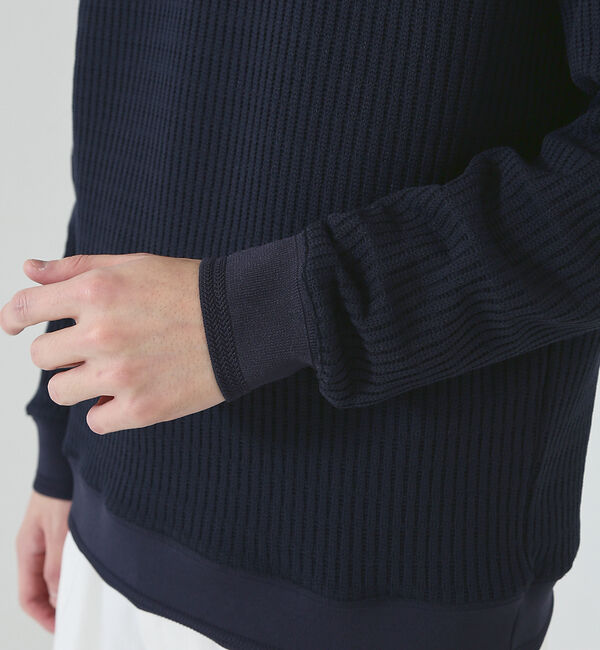 ABAHOUSE「クォーターゲージ ストライプコード プルオーバー ニット」|ニット・セーター|