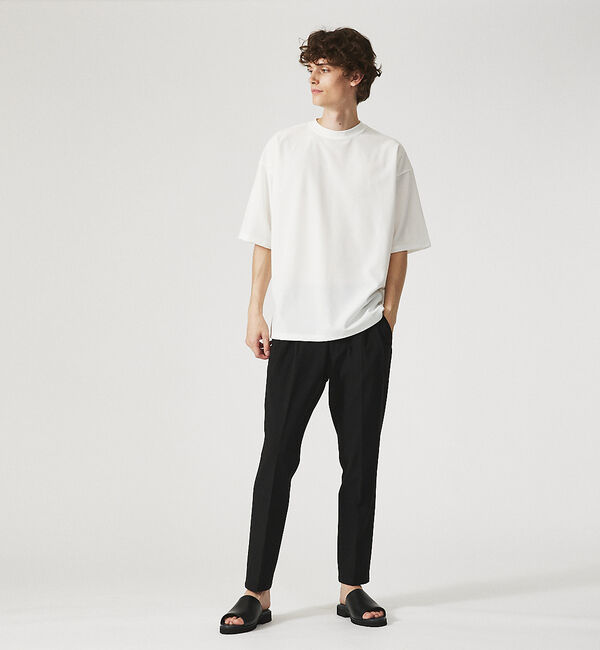 ABAHOUSE「【AH ABAHOUSE】カットジョーゼット ドロップショルダー モックネック」|Tシャツ・カットソー|