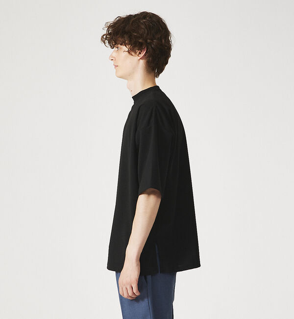 ABAHOUSE「【AH ABAHOUSE】カットジョーゼット ドロップショルダー モックネック」|Tシャツ・カットソー|