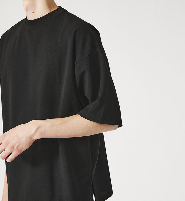 ABAHOUSE「【AH ABAHOUSE】カットジョーゼット ドロップショルダー モックネック」|Tシャツ・カットソー|
