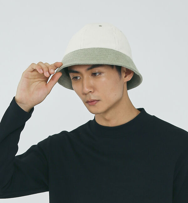 ABAHOUSE「＜BASIQUENTI＞【消臭＆抗菌】2トーン コーデュロイ クルーハット/メト」|その他|モスグリーン