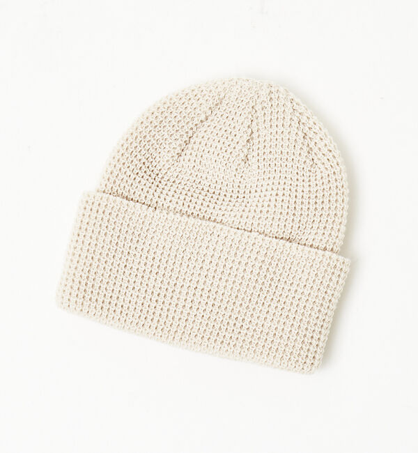 ABAHOUSE「＜BASIQUENTI＞【丸洗いOK】ユニセックス ワッフル編み ニットキャップ」|その他|ライトベージュ