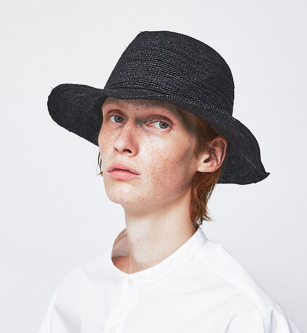 ABAHOUSE「【RUBEN/ルーベン】RAFFIA HAT/ラフィアハット」|その他|ブラック