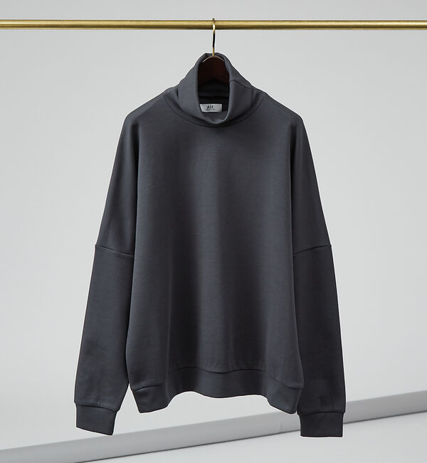 ABAHOUSE「【AH ABAHOUSE / ハイネック / タートルネック】ポンチドルマン 長」|Tシャツ・カットソー|チャコールグレー