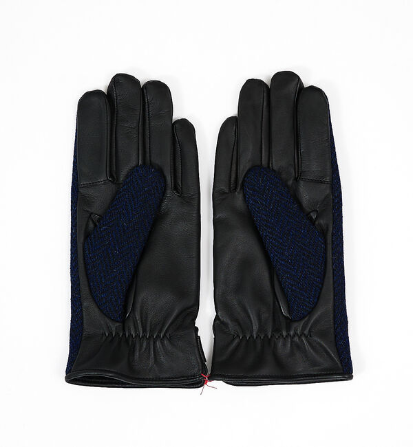 ABAHOUSE「【HarrisTweed】タッチパネル対応 / ラムレザーコンビ ベルト付きグロ」|手袋|