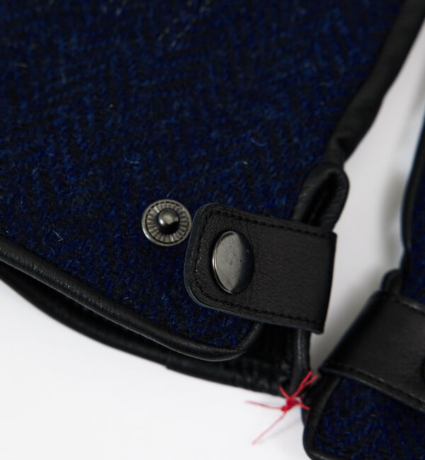 ABAHOUSE「【HarrisTweed】タッチパネル対応 / ラムレザーコンビ ベルト付きグロ」|手袋|