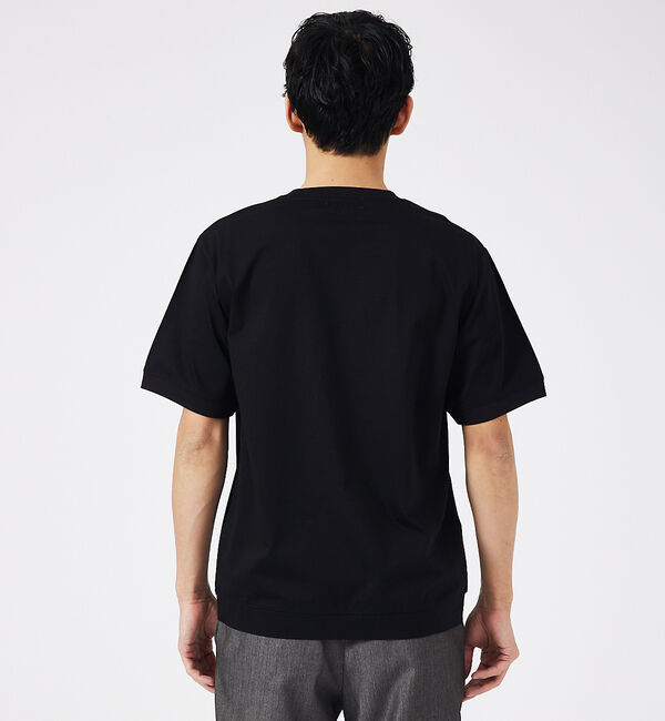 ABAHOUSE「【通年生地使用】シルケット天竺ワイドリブ 半袖Tシャツ」|Tシャツ・カットソー|