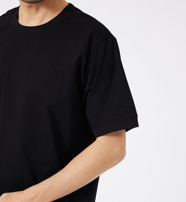 ABAHOUSE「【通年生地使用】シルケット天竺ワイドリブ 半袖Tシャツ」|Tシャツ・カットソー|