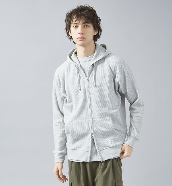 ABAHOUSE「【JEMORGAN /ジェーイーモーガン 】軽量ワッフルジップパーカー ダブルジ」|パーカー|グレー