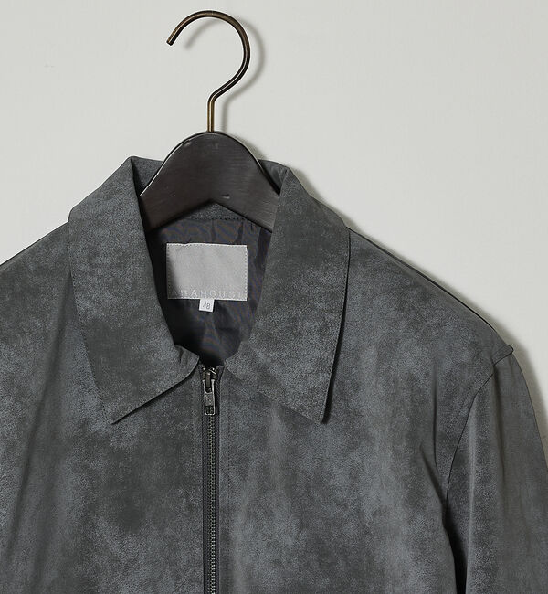 ABAHOUSE「【ネオレザー】ヴィンテージライク ジップブルゾン」|ライダースジャケット|