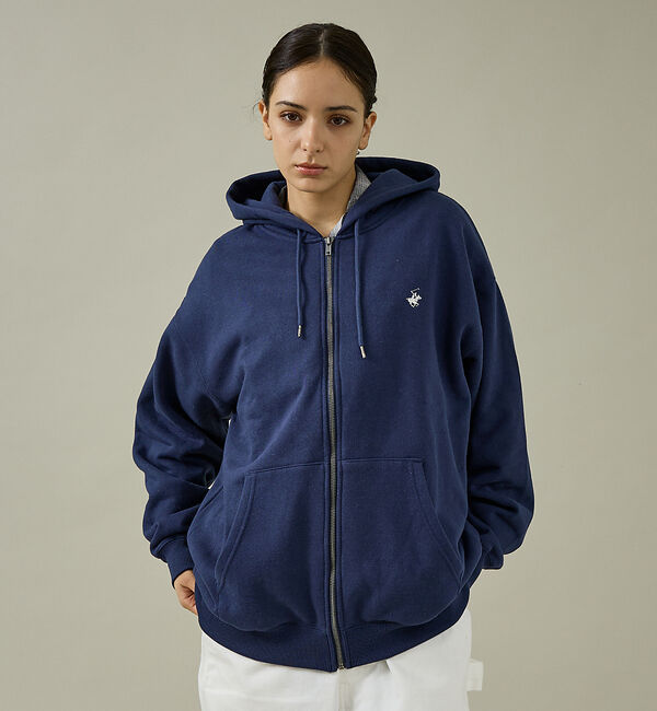 ABAHOUSE「【BH POLO/ビバリーヒルズポロクラブ】裏毛ジップ パーカーユニセックス」|パーカー|ブルー