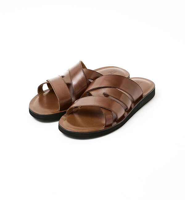 alfredoBANNISTER「【一部店舗＋WEB限定】クロスレザー アクセント サンダル」|サンダル|キャメル