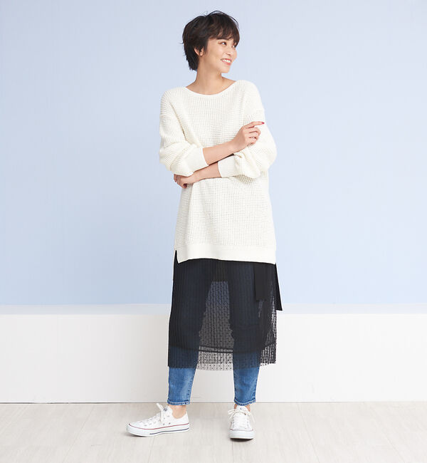 Rouge vif「ドットチュールオーバースカート」|スカート|