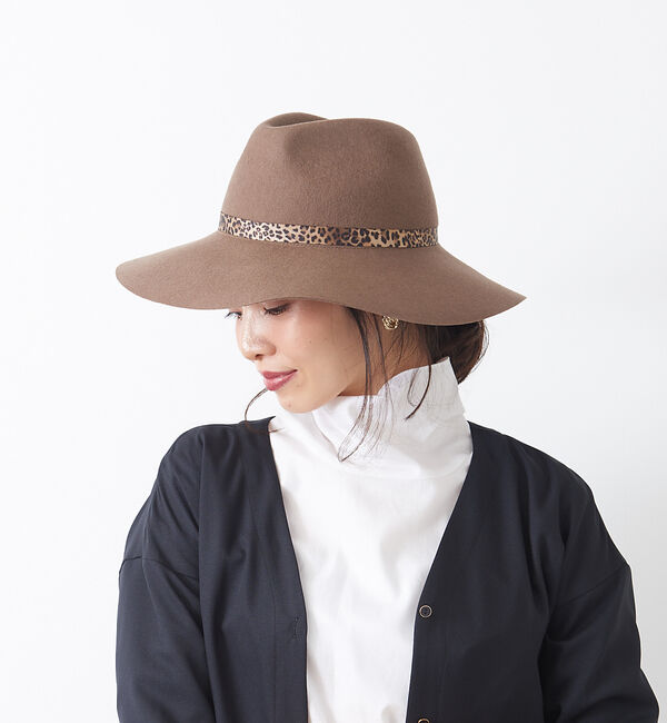 Rouge vif「Rebecca レオパードテープハット」|その他|ベージュ