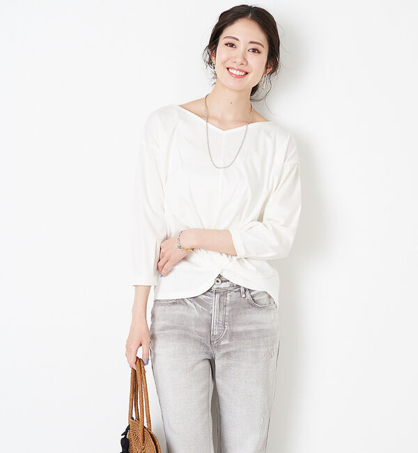 Rouge vif「2WAYツイストトカットソー」|Tシャツ・カットソー|ホワイト