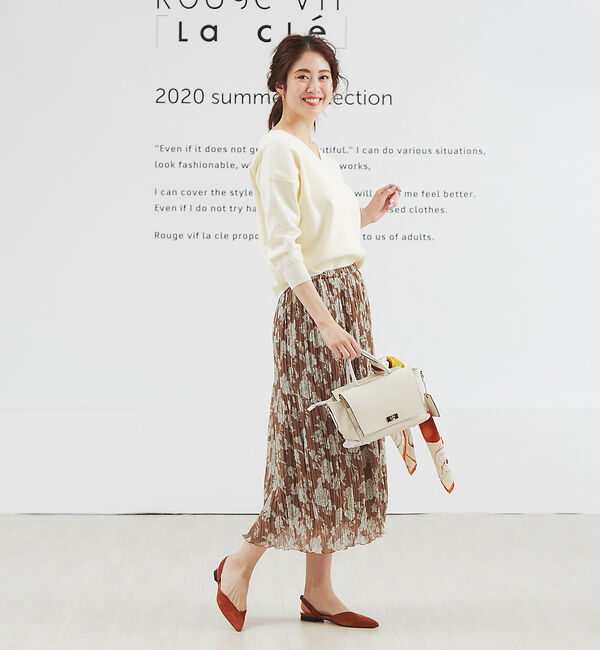 Rouge vif「フラワー楊柳プリーツスカート」|スカート|