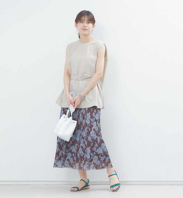 Rouge vif「フラワー楊柳プリーツスカート」|スカート|