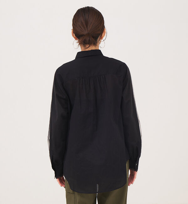 Rouge vif「袖チュールレースシャツ」|シャツ・ブラウス|