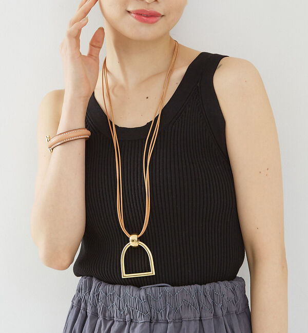 Rouge vif「【CXC/シーエックスシー】レザーゴールドチャームネックレス」|ネックレス|ゴールド