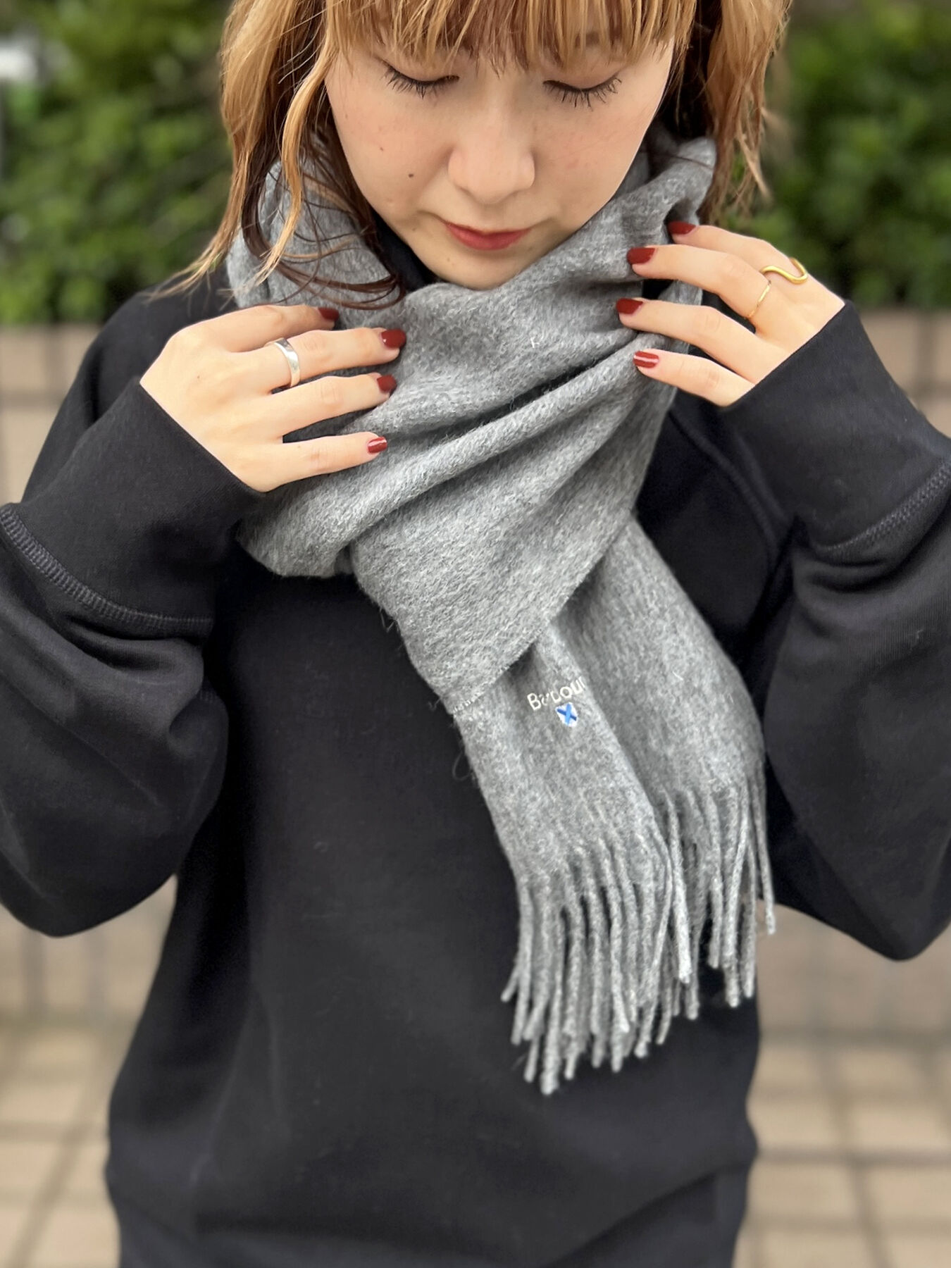 Rouge vif「【BARBOUR/バブアー】プレーンラムウールスカーフ / マフラー / ウール」|マフラー|