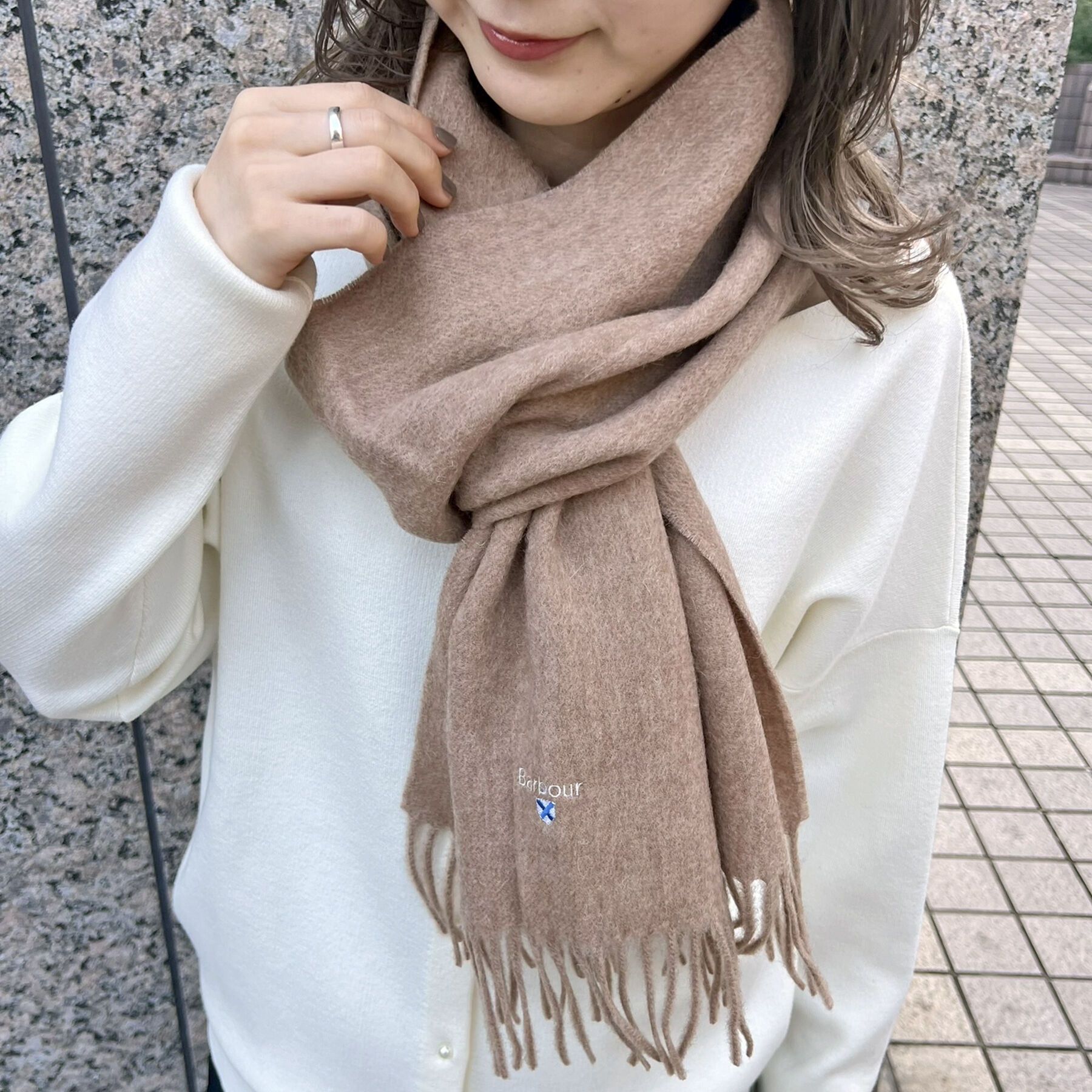 Rouge vif「【BARBOUR/バブアー】プレーンラムウールスカーフ / マフラー / ウール」|マフラー|ベージュ