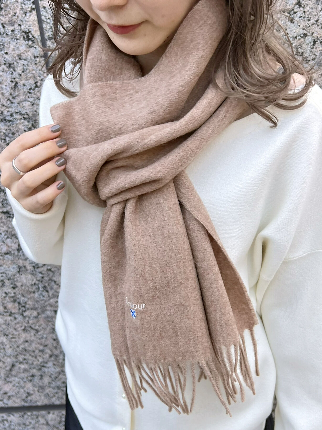 Rouge vif「【BARBOUR/バブアー】プレーンラムウールスカーフ / マフラー / ウール」|マフラー|