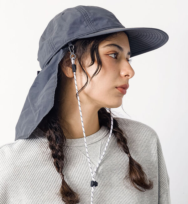 Rouge vif「【RUBEN / ルーベン】シェードロングビルキャップ / 日焼け対策 / スト」|その他|ブラック