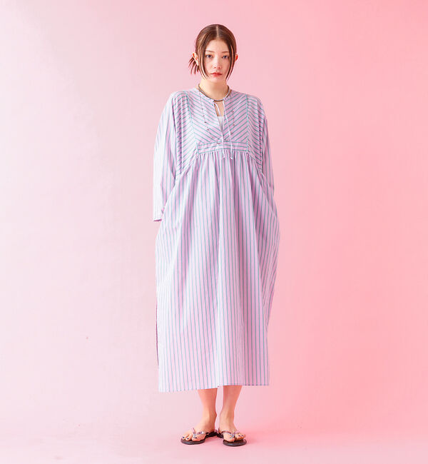 Rouge vif「【Le Melange/ル・メランジュ】ストライプスワンピース/ワンピース/スト」|ワンピース|