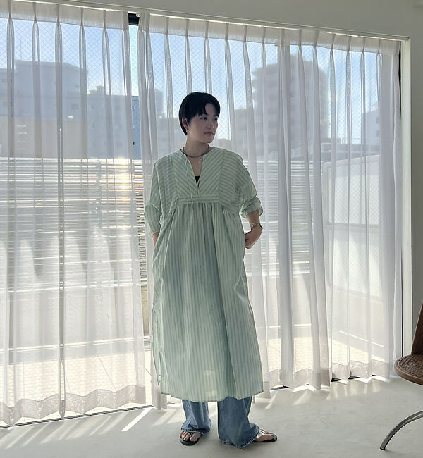 Rouge vif「【Le Melange/ル・メランジュ】ストライプスワンピース/ワンピース/スト」|ワンピース|