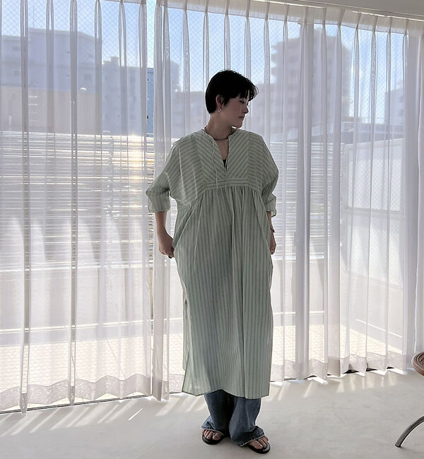 Rouge vif「【Le Melange/ル・メランジュ】ストライプスワンピース/ワンピース/スト」|ワンピース|