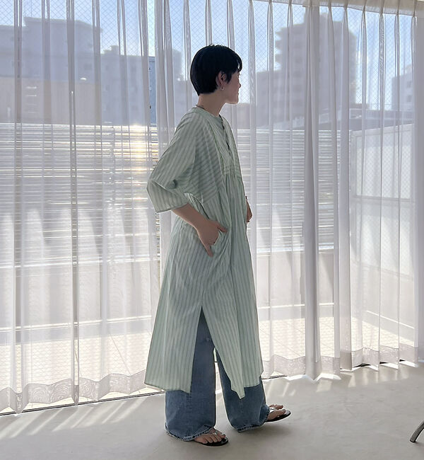 Rouge vif「【Le Melange/ル・メランジュ】ストライプスワンピース/ワンピース/スト」|ワンピース|